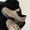 Mocasines de mujer de estilo retro 2026, zapatos casuales con cordones de suela gruesa, zapatos que aumentan la altura para personas menudas, zapatillas de moda estilo alemán