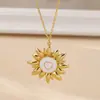 1 Moda Transfronteriza Europea y Americana Nuevo Colgante de Corazón Solar Collar Retro de Alta Gama para Mujer