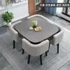 Mesa de jantar retrátil para apartamento pequeno, casa, loja, combinação de mesa e cadeira para negociação e mesa redonda de recepção