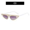 Nuevas gafas de sol para mujer 2023 moda Gafas de sol de ojo de gato de montura pequeña de moda con incrustaciones de diamantes gafas de sol de forma cóncava personalidad