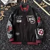 Uniformes de Baseball Retrô Americanos para Homens e Mulheres, Jaquetas Vintage2025 Bordadas Pesadas para Primavera e Outono, Jaquetas Largas e Estilosas
