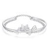Pulsera Mitad Cadena Mitad Mariposa de Plata Pura Rueda de la Fortuna Nicho Versátil Pulsera de Alta Gama para Mujer Nuevo Estilo Chino Venta al por Mayor