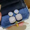 Pendientes de Moda de Aguja de Plata 925 con Cubos de Perla de Venta Caliente Pendientes Dulces de Nicho de Gama Alta Pendientes de Diseño Exquisito