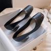 2022 primavera nova moda confortável quadrado salto grosso boca rasa sapatos casuais sapatos femininos tamanho 41-43
