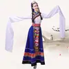 Traje de Dança de Xizang com Mangas de Água, Traje de Performance de Dança, Roupão de Xizang, Saia Longa de Xizang, Traje Étnico de Performance Unissex