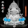 Nuevo Adorno de Coche con Vidrio para Consola Central Guanyin Interior del Coche Escritorio Frontal Perfume Bodhisattva Guanyin de Doble Cara Decoración de Instalación Segura