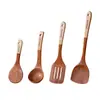 Espátula de Madera Hecha de Madera de Ébano, Espátula de Madera Específica para Sartenes Antiadherentes para Cocinar, Cuchara de Arroz de Madera para Uso Doméstico, Espátula de Madera, Cuchara de Madera para Cocinar