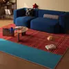 Tapete Resistente a Manchas e Fácil de Cuidar, Tapete de Laço Estilo Retro Luxo Leve Antiderrapante para Sala de Estar de Casa, Mesa de Centro, Tapete Resistente a Manchas e Desgaste