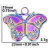Transfronteiriço em estoque Estampagem Aço Inoxidável Borboleta Distintivo Colar Simples Feminino Nicho Estilo Ins Corrente Clavícula Pingente