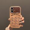 Capa de Telefone de Couro KT Apple 16 de Outono e Inverno Fofa iPhone15ProMax Janela Grande 14 Resistente a quedas 13 All-inclusive 12