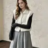 Chaleco de Punto para Mujer 2026 Nuevo Estilo Otoño/Invierno, Chaleco Abrigo sin Mangas con Cuello, Chaleco de Felpa Versátil, Top de Moda para Mujer