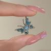 Anillo Abierto de Esmalte Gota de Aceite Mariposa Azul Nicho Diseño Estilo Chica Dulce y Caliente Personalizado Moderno y Versátil