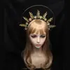 Bolsa de materiales para corona de sol con pedrería Lolita DIY, accesorios de corona hechos a mano dorados y plateados negros góticos para fotos