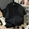 Camisa Texturizada de Manga Curta para Esportes ao Ar Livre de Verão 2026 para Homens, Camisa de Manga Curta com Gola Reversível de Verão, Camisa Masculina Casual com Padrão de Diamante
