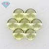 Huagang gema redonda plana lisa circón amarillo oliva piedra desnuda superficie de huevo curvada gema de color artificial diamante
