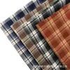 Tecido xadrez marrom escovado tingido em fio, para outono e inverno, em estoque, para roupas masculinas e femininas, tecido para camisa, material xadrez