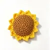 Flor de girassol artificial de crochê finalizada, pingente de cabeça de girassol, flor de tricô para decoração do Dia do Professor e da volta às aulas