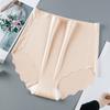 Calcinha de látex feminina cintura alta modal respirável calça de fundo Ice Silk não-barriga modelando cuecas