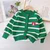 Suéter Rayado para Niños Abrigo de Bebé 2024 Otoño Nuevo Estilo Coreano para Niños Cardigan de Estilo Occidental para Niños y Niñas Ropa Infantil
