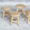 [Tomada de fábrica] 1:12 casa de bonecas casa de bonecas mini móveis modelo liso de madeira maciça pequeno banco redondo pequeno