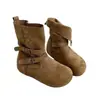 Botas retro casuales versátiles de plataforma gruesa para aumentar la altura para mujer, nuevo estilo de otoño 2026, botas cortas Birkenstock adelgazantes para combinar con faldas