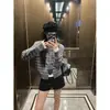 Cardigan de Tricô Listrado Color Block Estilo Old Money Feminino Outono/Inverno Suéter de Botão Único Macio Preguiçoso Ins Peça Externa