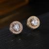 Pendientes redondos de estrella 2023, nuevos pendientes de moda para hombre, pendientes de circonita llenos de diamantes, joyería creativa europea y americana al por mayor