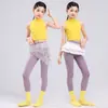 Roupas de Dança Infantis Roupas de Prática para Meninas Colete Amarelo Slim Fit Body de Yoga para Musculação Fantasias de Performance para Dança Jazz