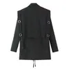 Blazer Solto de Estilo Europeu e Americano com Alças nos Ombros, Nova Moda Europeia e Americana, Elegante e Moderno para Mulheres na Primavera
