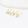 Base para pendientes de perla con pasador de plata s925, base redonda para pendientes con bandeja chapada en oro de 18K, accesorios para pendientes DIY, pasadores de pendientes personalizados A64