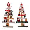 Adornos de madera para árbol de Navidad transfronterizos, decoraciones de escritorio, Papá Noel, muñeco de nieve, gnomo, decoraciones de ambiente festivo, artesanías