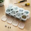 Caja de Herramientas con Tornillos Mini Caja Pequeña con Compartimentos Transparente para Piezas Pequeñas Caja Organizadora de Doble Capa Componentes Electrónicos Ferretería