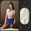 Lemon Story Lencería Sexy Uniforme de Azafata Sexy Traje de Tentación Azafata de Discoteca Policía Falda Estrecha de Estudiante