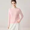 Suéter 100% Cachemir Puro para Mujer, Triángulo Trasero Cuello Redondo Capa Interior Cálido Elegante Simple Tejido Base
