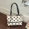 Bolsa tote de bolinhas transfronteiriça 2026 novo modelo casual de grande capacidade com toque descontraído, bolsa de ombro de design nichado para mulheres