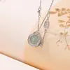 Collar Yiluyin de Plata de Ley S925 con Jade Azul de Agua Estilo Chino Lujo Ligero Colgante de Calabaza de la Fortuna Paz Colgante Versátil para Viajes