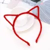 Diadema de orejas de gato de felpa aro delgado para la cabeza diablo gato accesorios para el pelo de presión para empujar tienda de 2 yuanes horquilla al por mayor