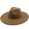 Chapéu de Jazz de Lã com Aba Grande Outono e Inverno Transfronteiriço Moda Feminina Casual Chapéu de Feltro com Aba Grande Chapéu de Jazz Masculino