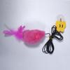 Juguete de peluche de gato, ratón, gato, juguete vocal autodepresivo, cola de plumas, simulación de ratón vocal