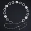 Cadena de Cintura Elegante de Metal con Girasol para Mujer de Comercio Exterior, Accesorio de Cintura Ajustable para Vestido, Cinturón de Cadena Multicapa de Gama Alta
