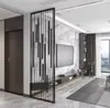 Tela de aço inoxidável de luxo leve, decoração moderna minimalista de metal vazado para entrada de sala de estar, grade divisória de arte em ferro estilo chinês novo
