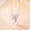 Collar con Colgante de Perla Mariposa Chapado en Oro Plata de Ley S925 Yiluyin, Juego de Cadena para Clavícula de Dos Tonos Oro y Plata de Lujo Ligero Nicho