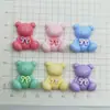Urso de laço de desenho animado brilhante, patch de resina transparente de gelo, material para DIY de cola de creme, capa de celular, caixa de armazenamento de cabeça