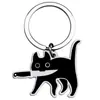 Amazon Más Vendido Colgante de Cuchillo de Dibujos Animados para Llavero de Gato para Hombres y Mujeres Anillo de Llavero Accesorios Colgantes para Bolsos