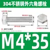 Ventas Directas de Fábrica M3-M12 GB 304 acero inoxidable Tornillo hexagonal exterior cabeza hexagonal tornillo hexagonal