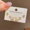 Conjunto de Pendientes de Tres Piezas Estilo Chanel Mariposa de Moda Exquisita Versátil Coreano y Japonés, Pendientes Elegantes de Lujo Ligero Simples Super Brillantes al por Mayor