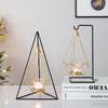 Portavelas Negro Taipéi Decoración Simple para el Hogar Cena a la Luz de las Velas Boda Arte en Hierro Soporte para Velas Adorno Metálico Estilo Europeo Lujo Ligero Mesa de Comedor