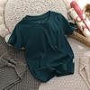 Camiseta de Manga Corta para Niños Ropa Infantil Algodón con Hilo Multicolor Camiseta Básica Tallas Mediana y Grande Casual de Verano para Niños Nueva Camiseta de Cuello Redondo