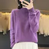 Design Versátil para o Dia a Dia, Gola Confortável, Suéter de Tricô Suave para Outono/Inverno com Gola Semifechada