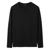 Fábrica de Roupas Source Camiseta Lisa de Manga Longa 180g com Logo Estampado Camiseta Masculina de Algodão Penteado Gola Redonda Cor Lisa Camisa de Outono